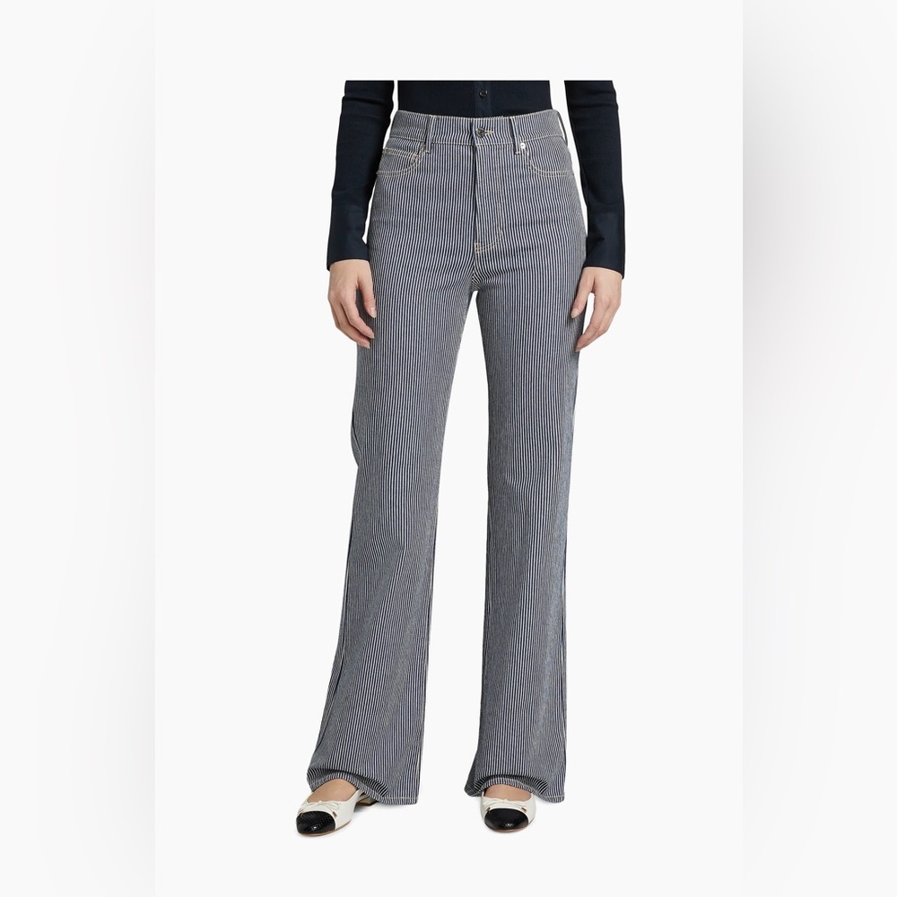 Veronica Beard Blue and White Striped High Rise Jeans - NWT